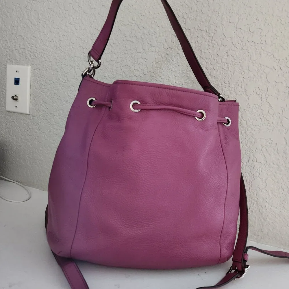 Coach Avery Purple Leather Shoulder Bag Handbag